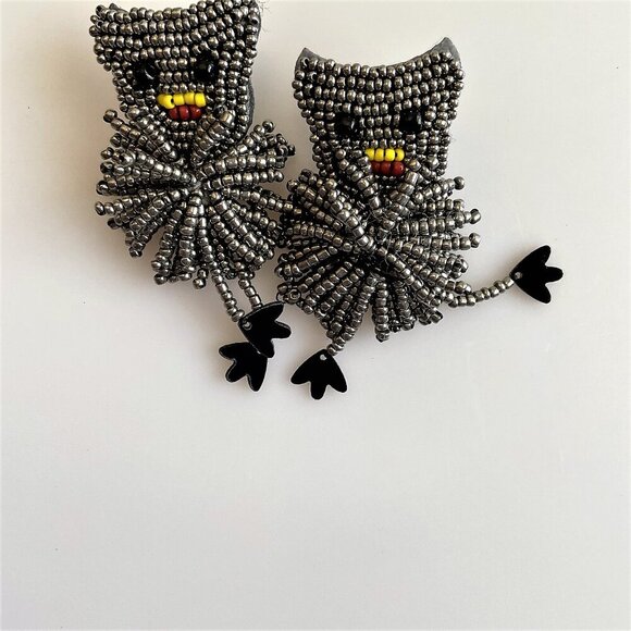 CAT BEADED TASSEL EARRINGS FESTIVE CAUSAL COSPLAY HALLOWEEN - Picture 2 of 6